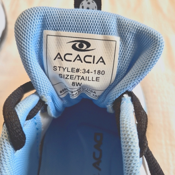 Acacia women's size 8W white & light blue pickleball sneakers shoes EUC - Picture 6 of 8
